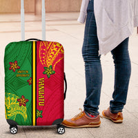 Vanuatu Happy Unity Day Luggage Cover Polynesian Plumeria LT05 Red - Polynesian Pride