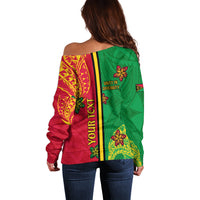 Personalised Vanuatu Happy Unity Day Off Shoulder Sweater Polynesian Plumeria LT05 - Polynesian Pride