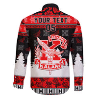 Custom Hawaii Kalani High School Christmas Family Matching Short Sleeve Bodycon Dress and Hawaiian Shirt Tropical Santa Claus LT05 - Polynesian Pride