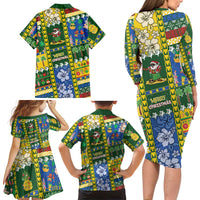 Solomon Islands Christmas Family Matching Long Sleeve Bodycon Dress and Hawaiian Shirt Festive Beach Vibes LT05 - Polynesian Pride