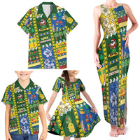 Solomon Islands Christmas Family Matching Tank Maxi Dress and Hawaiian Shirt Festive Beach Vibes LT05 - Polynesian Pride