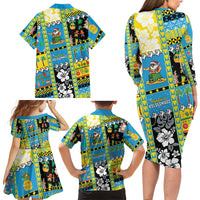 Tuvalu Christmas Family Matching Long Sleeve Bodycon Dress and Hawaiian Shirt Festive Beach Vibes LT05 - Polynesian Pride