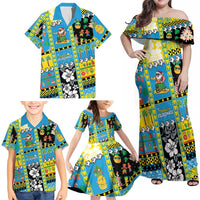Tuvalu Christmas Family Matching Off Shoulder Maxi Dress and Hawaiian Shirt Festive Beach Vibes LT05 - Polynesian Pride