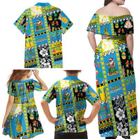 Tuvalu Christmas Family Matching Off Shoulder Maxi Dress and Hawaiian Shirt Festive Beach Vibes LT05 - Polynesian Pride