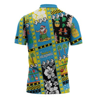 Tuvalu Christmas Zipper Polo Shirt Festive Beach Vibes - Polynesian Pride