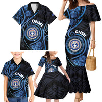 Personalized Northern Mariana Islands Family Matching Mermaid Dress and Hawaiian Shirt Ocean Floral Pattern LT05 - Polynesian Pride