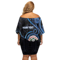 Personalized Northern Mariana Islands Family Matching Off Shoulder Short Dress and Hawaiian Shirt Ocean Floral Pattern LT05 - Polynesian Pride