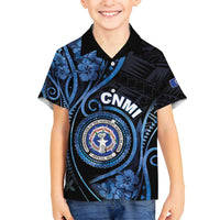 Personalized Northern Mariana Islands Family Matching Summer Maxi Dress and Hawaiian Shirt Ocean Floral Pattern LT05 Son's Shirt Black - Polynesian Pride