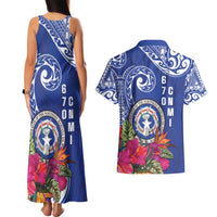 Hafa Adai Northern Mariana Islands Couples Matching Tank Maxi Dress and Hawaiian Shirt Polynesian Tribal Pattern LT05 - Polynesian Pride