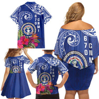 Hafa Adai Northern Mariana Islands Family Matching Off Shoulder Short Dress and Hawaiian Shirt Polynesian Tribal Pattern LT05 - Polynesian Pride
