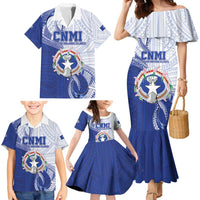 Personalized Northern Mariana Islands Family Matching Mermaid Dress and Hawaiian Shirt CNMI Seal LT05 - Polynesian Pride