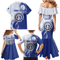 Personalized Northern Mariana Islands Family Matching Mermaid Dress and Hawaiian Shirt CNMI Seal LT05 - Polynesian Pride