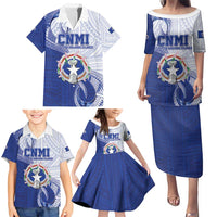 Personalized Northern Mariana Islands Family Matching Puletasi and Hawaiian Shirt CNMI Seal LT05 - Polynesian Pride