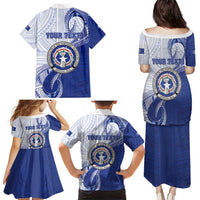 Personalized Northern Mariana Islands Family Matching Puletasi and Hawaiian Shirt CNMI Seal LT05 - Polynesian Pride