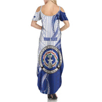 Personalized Northern Mariana Islands Family Matching Summer Maxi Dress and Hawaiian Shirt CNMI Seal LT05 - Polynesian Pride