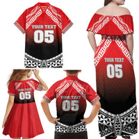 Custom Rugby Tonga MMT Family Matching Off Shoulder Maxi Dress and Hawaiian Shirt Mana O Tonga LT05 - Polynesian Pride