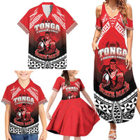 Custom Rugby Tonga MMT Family Matching Summer Maxi Dress and Hawaiian Shirt Mana O Tonga LT05 - Polynesian Pride