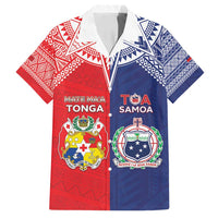 Custom Rugby Samoa And Tonga Family Matching Summer Maxi Dress and Hawaiian Shirt Toa Samoa With Mate Maa - Polynesian Pride