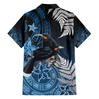 New Zealand Huia Bird Family Matching Off The Shoulder Long Sleeve Dress and Hawaiian Shirt Aotearoa Maori Pattern LT05 - Polynesian Pride