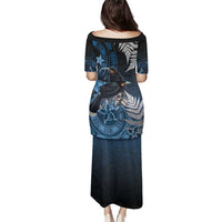 New Zealand Huia Bird Family Matching Puletasi and Hawaiian Shirt Aotearoa Maori Pattern LT05 - Polynesian Pride