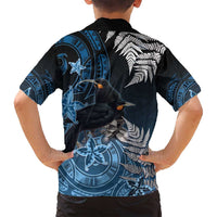 New Zealand Huia Bird Family Matching Summer Maxi Dress and Hawaiian Shirt Aotearoa Maori Pattern LT05 - Polynesian Pride