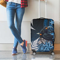 New Zealand Huia Bird Luggage Cover Aotearoa Maori Pattern