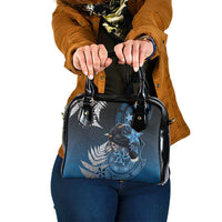 New Zealand Huia Bird Shoulder Handbag Aotearoa Maori Pattern