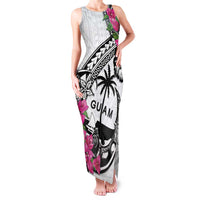 Guam Chamorro Family Matching Tank Maxi Dress and Hawaiian Shirt Bougainvillea White Polynesian Tribal Pattern LT05 Mom's Dress White - Polynesian Pride