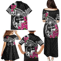 Guam Chamorro Family Matching Puletasi and Hawaiian Shirt Bougainvillea Black Polynesian Tribal Pattern LT05 - Polynesian Pride