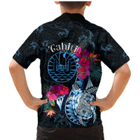 Tahiti Ia Orana Family Matching Mermaid Dress and Hawaiian Shirt Polynesian Turtle With Coat Of Arms LT05 - Polynesian Pride