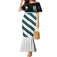 Custom Fiji Rugby Family Matching Mermaid Dress and Hawaiian Shirt Fijian 7s With Tapa Pattern LT05 Mom's Dress White - Polynesian Pride