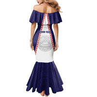 Personalised American Samoa Flag Day Family Matching Mermaid Dress and Hawaiian Shirt Flag Style LT05 - Polynesian Pride