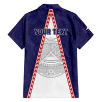 Personalised American Samoa Flag Day Family Matching Off The Shoulder Long Sleeve Dress and Hawaiian Shirt Flag Style LT05 - Polynesian Pride