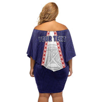 Personalised American Samoa Flag Day Family Matching Off Shoulder Short Dress and Hawaiian Shirt Flag Style LT05 - Polynesian Pride