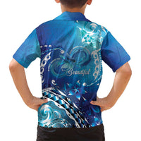Polynesia Autism Awareness Family Matching Off Shoulder Maxi Dress and Hawaiian Shirt Be In Awe Of My 'Tism LT05 - Polynesian Pride