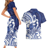 Guam Chief Kepuha Couples Matching Short Sleeve Bodycon Dress and Hawaiian Shirt Chamorro Pride LT05 - Polynesian Pride
