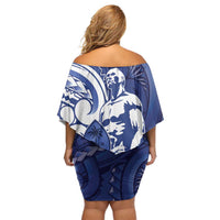 Guam Chief Kepuha Family Matching Off Shoulder Short Dress and Hawaiian Shirt Chamorro Pride LT05 - Polynesian Pride