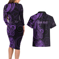 Personalised Lupus Warrior Couples Matching Long Sleeve Bodycon Dress and Hawaiian Shirt Never Give Up Polynesian Style LT05 - Polynesian Pride