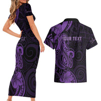 Personalised Lupus Warrior Couples Matching Short Sleeve Bodycon Dress and Hawaiian Shirt Never Give Up Polynesian Style LT05 - Polynesian Pride