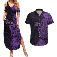 Personalised Lupus Warrior Couples Matching Summer Maxi Dress and Hawaiian Shirt Never Give Up Polynesian Style