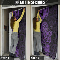 Personalised Lupus Warrior Door Cover Never Give Up Polynesian Style