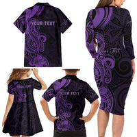 Personalised Lupus Warrior Family Matching Long Sleeve Bodycon Dress and Hawaiian Shirt Never Give Up Polynesian Style LT05 - Polynesian Pride