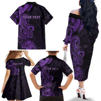 Personalised Lupus Warrior Family Matching Off The Shoulder Long Sleeve Dress and Hawaiian Shirt Never Give Up Polynesian Style LT05 - Polynesian Pride