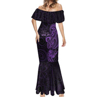 Personalised Lupus Warrior Mermaid Dress Never Give Up Polynesian Style