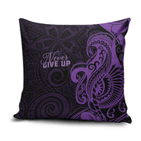 Lupus Warrior Pillow Cover Never Give Up Polynesian Style