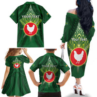 Personalized American Samoa Manu'a Cession Day Family Matching Off The Shoulder Long Sleeve Dress and Hawaiian Shirt With Polynesian Pattern LT05 - Polynesian Pride