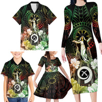 Vanuatu Happy Assumption Day Family Matching Long Sleeve Bodycon Dress and Hawaiian Shirt LT05 - Polynesian Pride