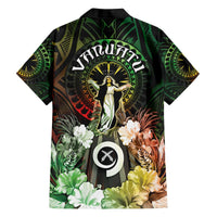 Vanuatu Happy Assumption Day Family Matching Off The Shoulder Long Sleeve Dress and Hawaiian Shirt LT05 - Polynesian Pride
