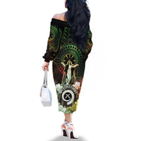 Vanuatu Happy Assumption Day Family Matching Off The Shoulder Long Sleeve Dress and Hawaiian Shirt LT05 - Polynesian Pride
