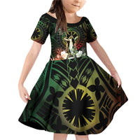 Vanuatu Happy Assumption Day Family Matching Off Shoulder Short Dress and Hawaiian Shirt LT05 Daughter's Dress Reggae - Polynesian Pride